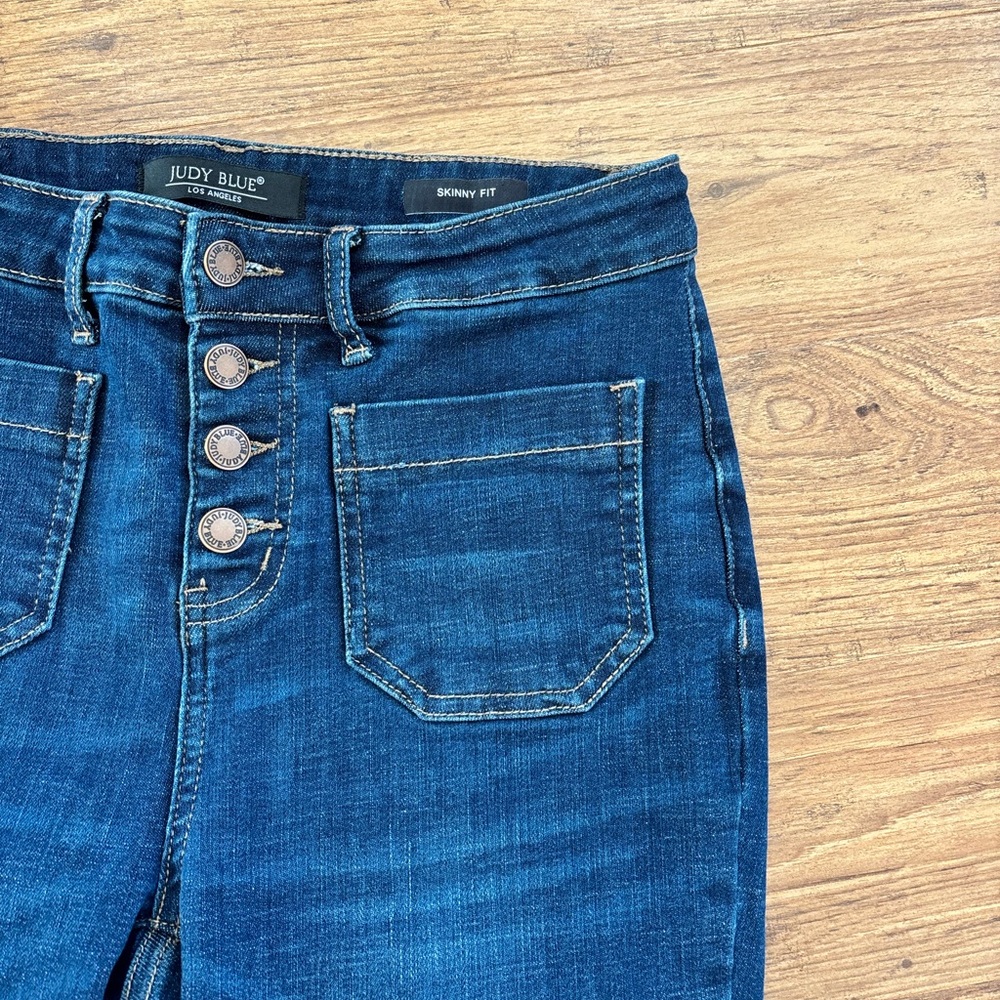 judy blue jeans | high rise button fly | skinny fit | size 7/28 - Picture 3 of 8